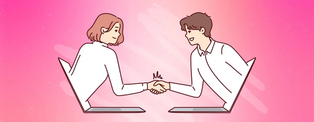girl and boy handshake